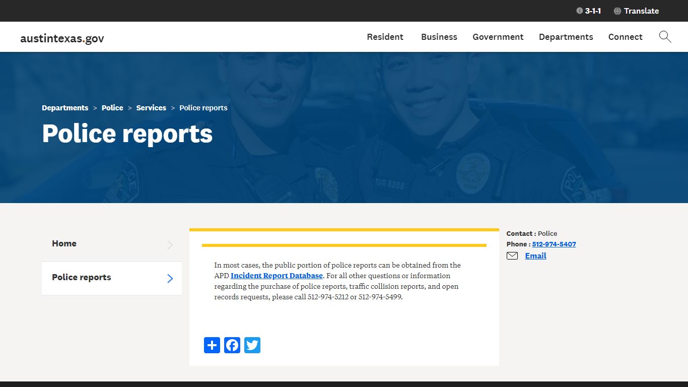 Police reports | AustinTexas.gov